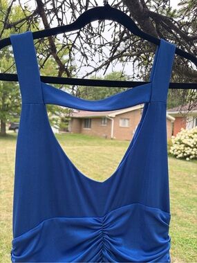Sean John Royal Blue Ruched Mini Dress